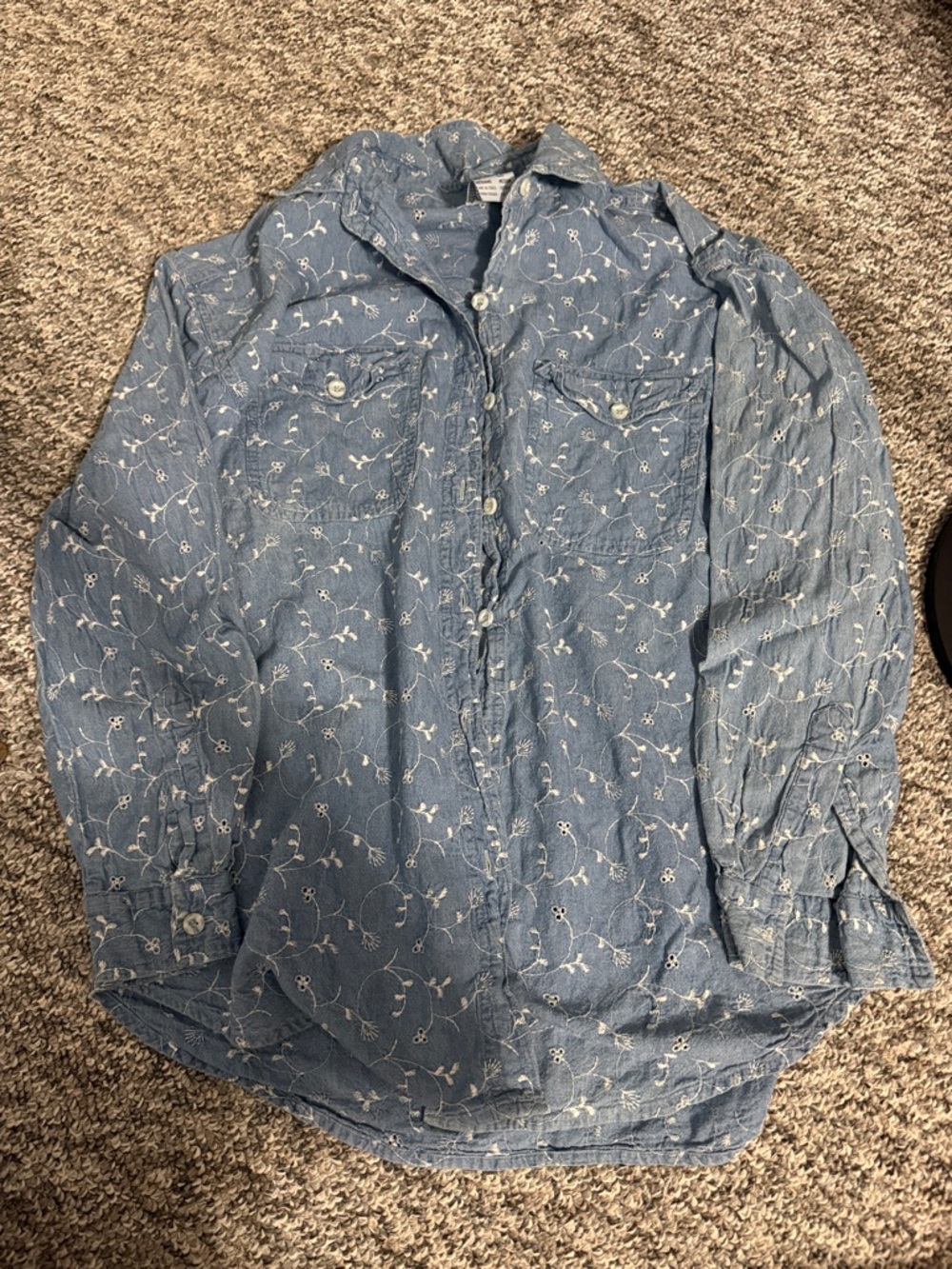 Light Blue Floral Button-Down Shirt